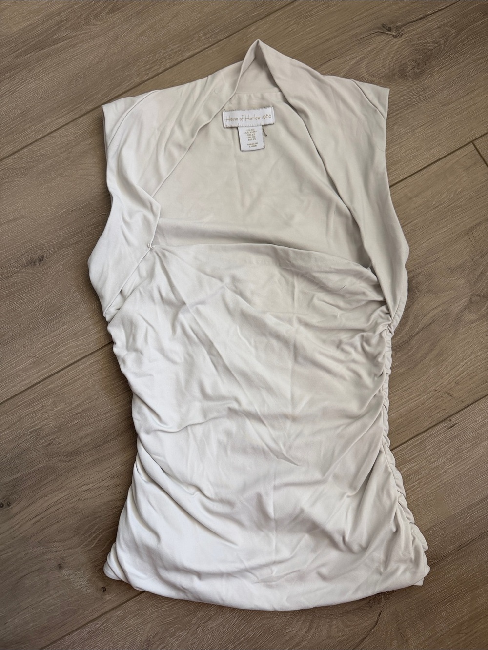 House of Harlow White Ruched Sleeveless Top